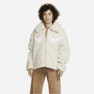 Nike Womens Sportswear Swoosh Sherpa Oversized Jacket XS